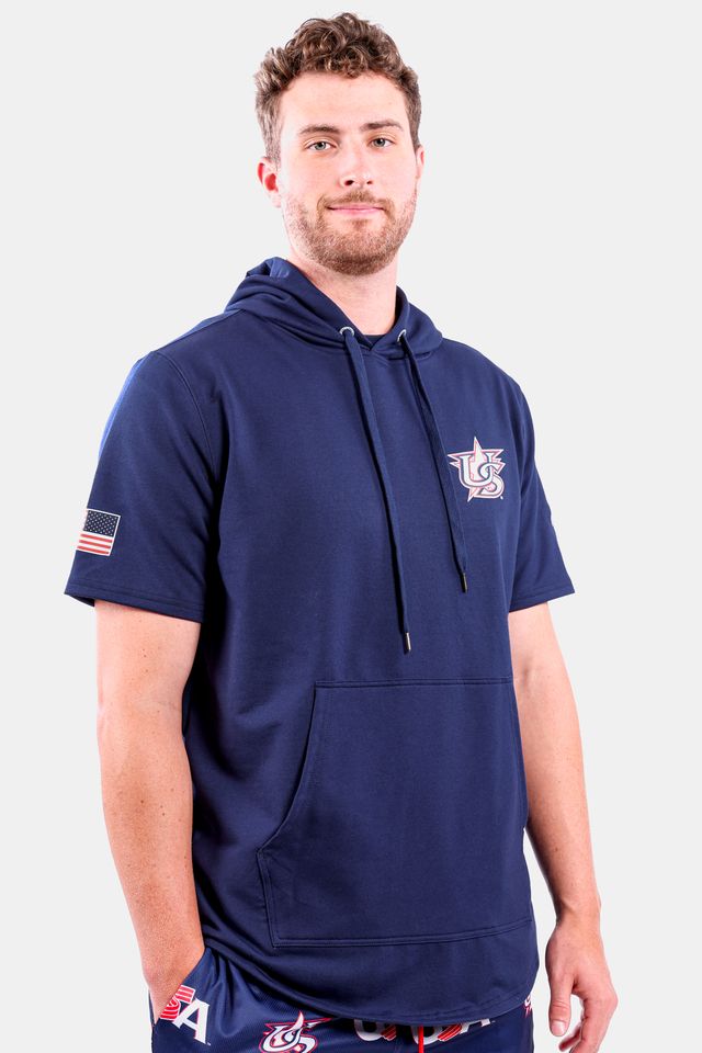 USA x Baseballism Navy Short Sleeve Hoodie