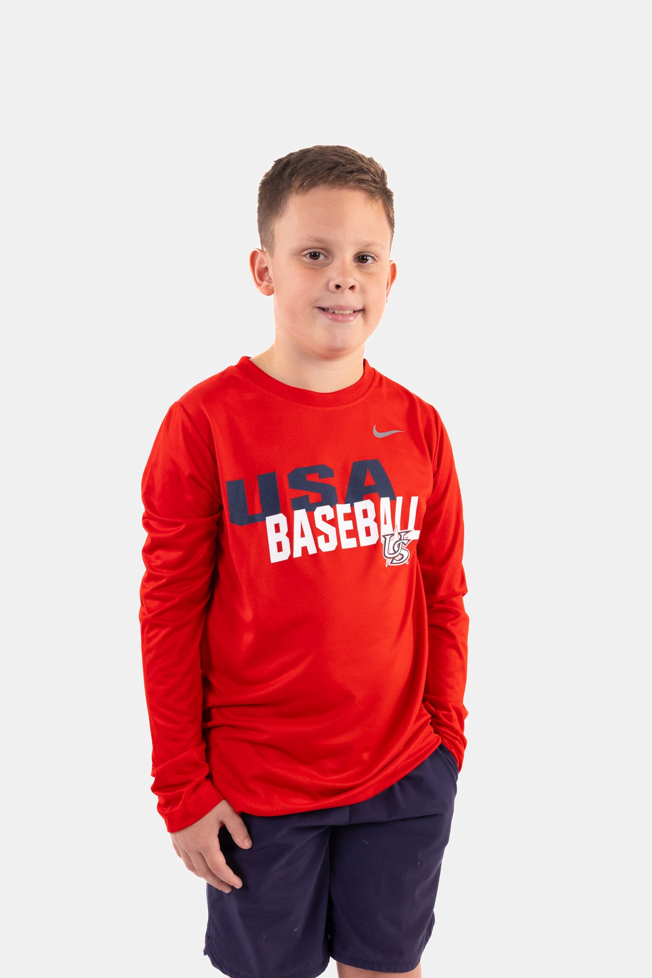Youth Red Hustle Long Sleeve Legend Tee