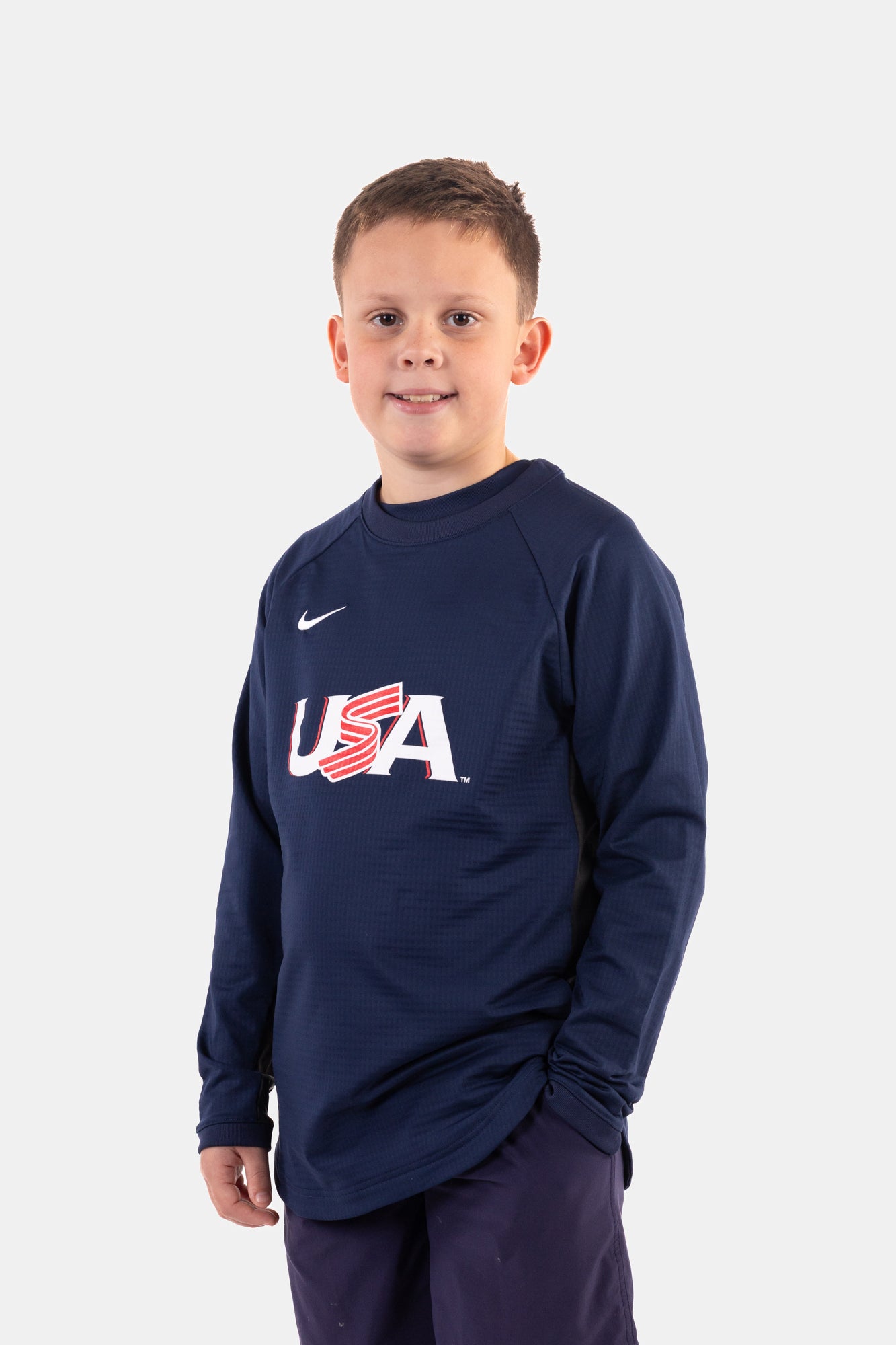 Youth Navy Pre-Game Long Sleeve Top