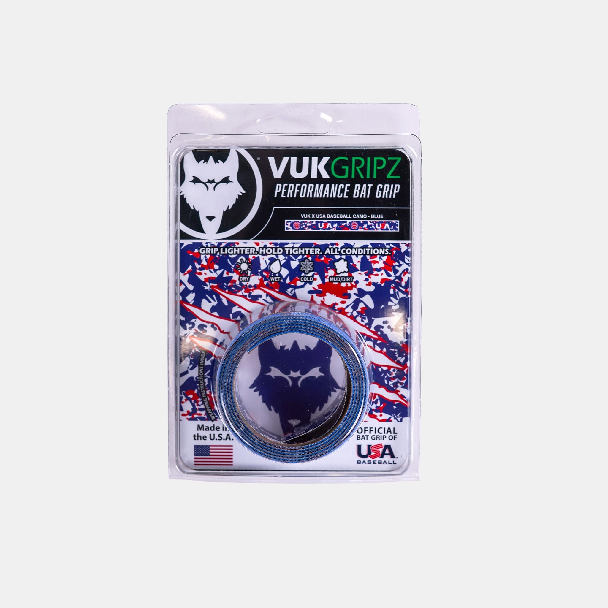 VukGripz Bat Grip Tape - Blue Camo