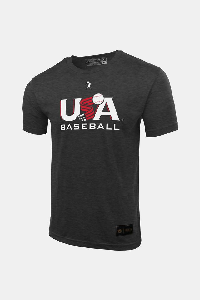 USA x Baseballism Grey Traditional Tee