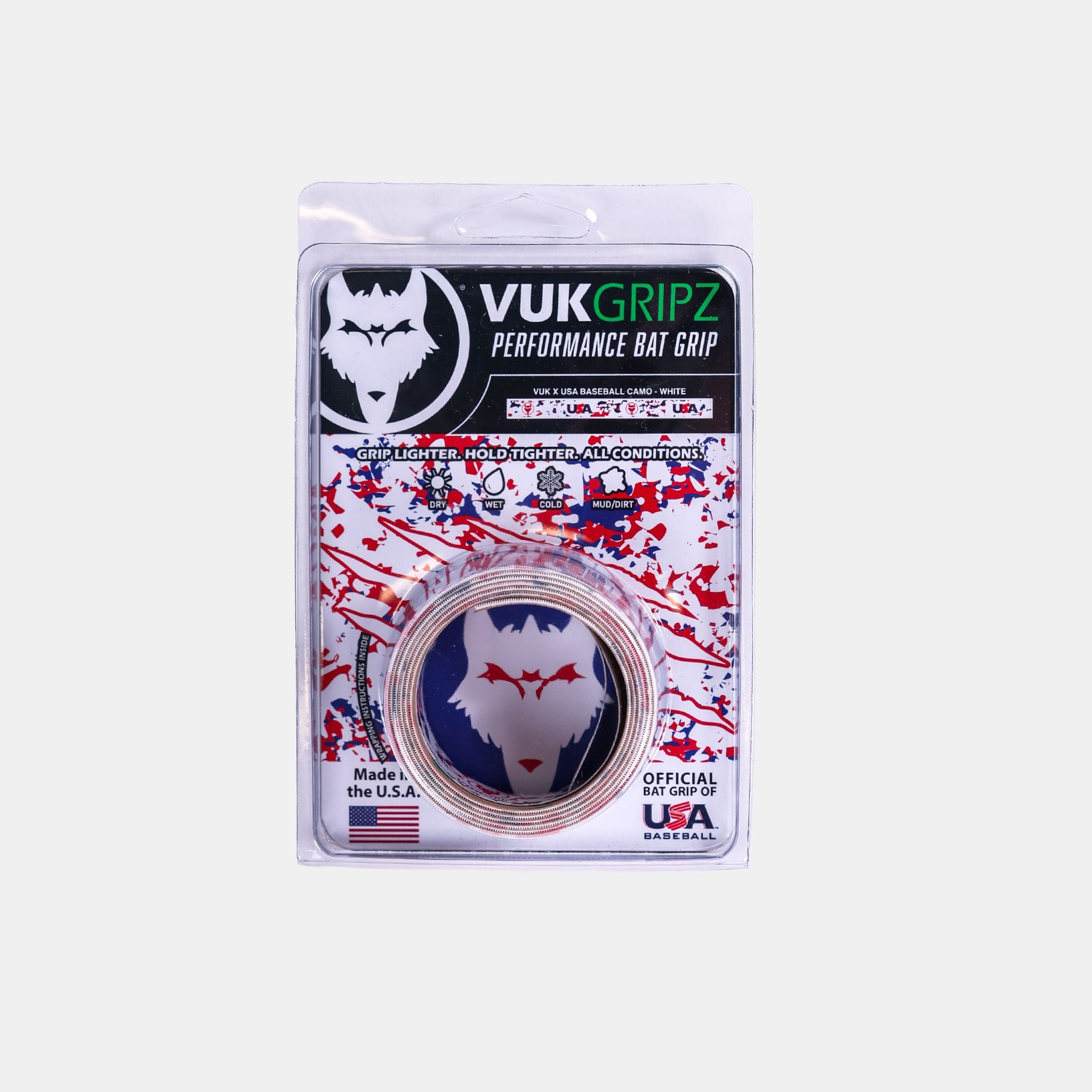 VukGripz Bat Grip Tape - White Camo 