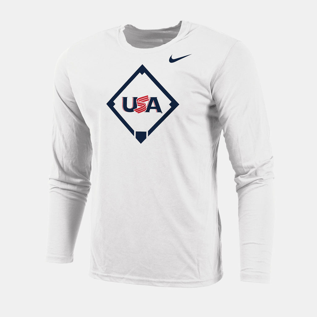 White Home Plate Long Sleeve Legend Tee