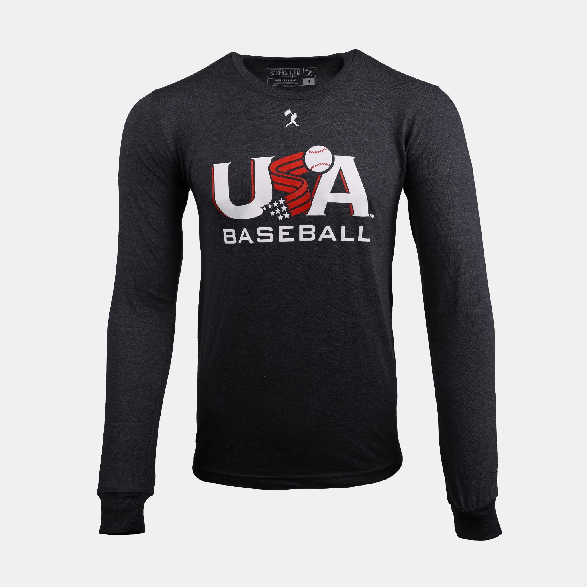 USA x Baseballism Long Sleeve Grey Traditional Tee