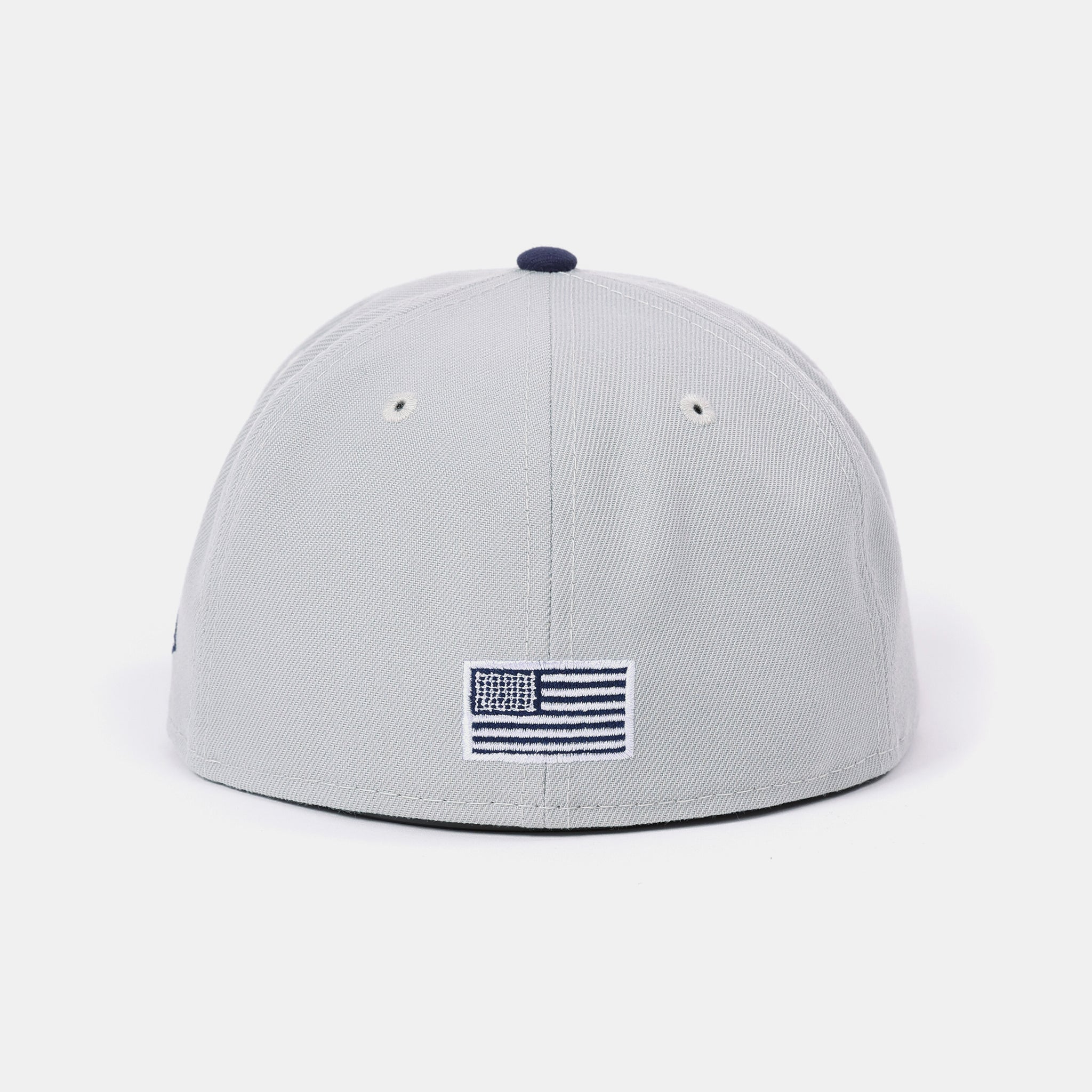Grey Color Pack 59FIFTY featuring embroidered flag logo on the back