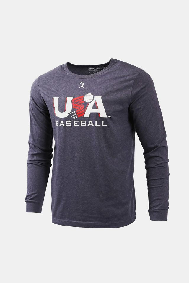 USA x Baseballism Long Sleeve Navy Traditional Tee
