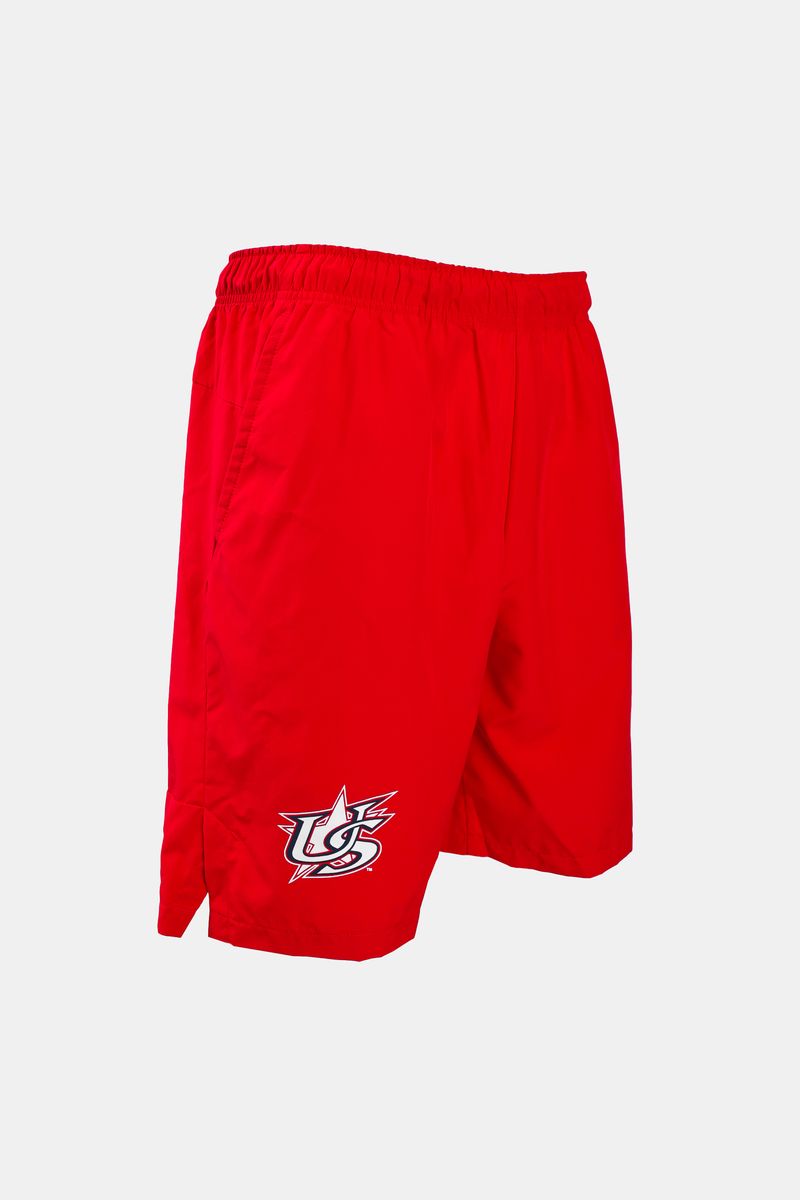 nike red woven shorts