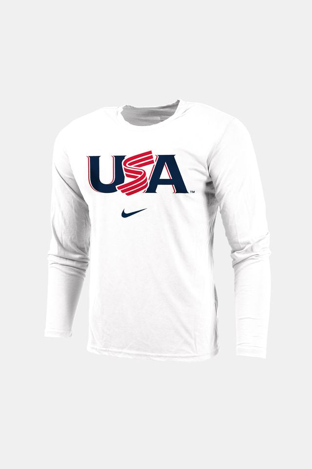 Classic Jersey Logo White Long Sleeve Legend Tee