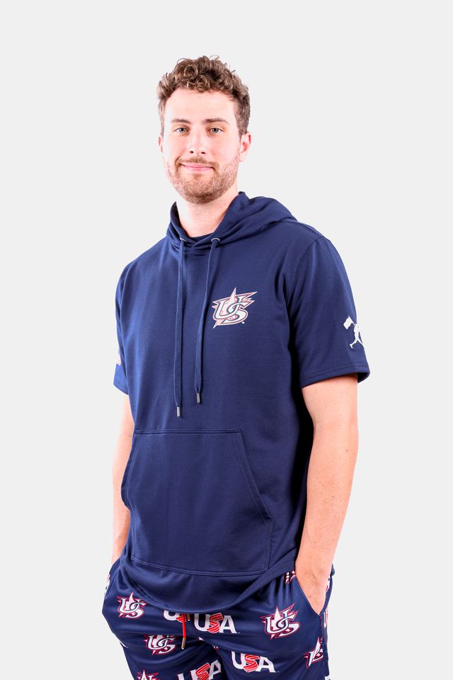 USA x Baseballism Navy Short Sleeve Hoodie