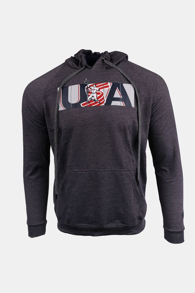 USA x Baseballism Grey Outfield Fence Hoodie