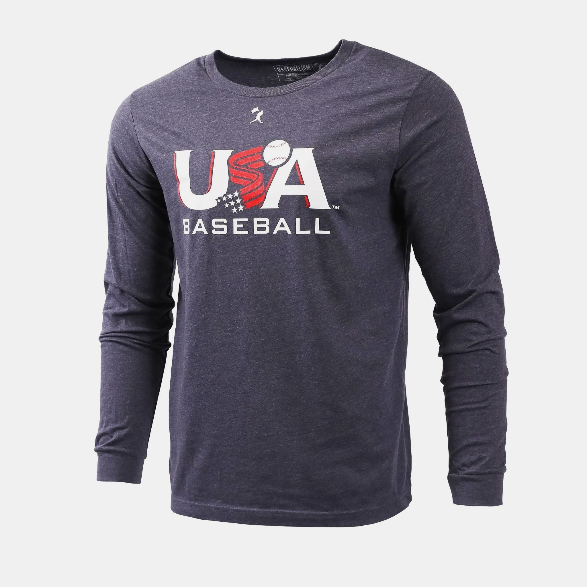 USA x Baseballism Long Sleeve Grey Traditional Tee