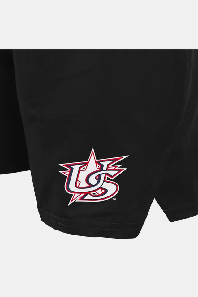 Detail Shot of Nike Black Victory Shorts with Pockets