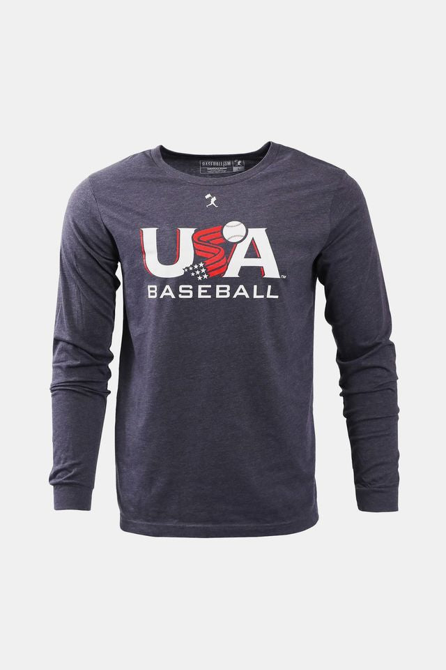 USA x Baseballism Long Sleeve Navy Traditional Tee