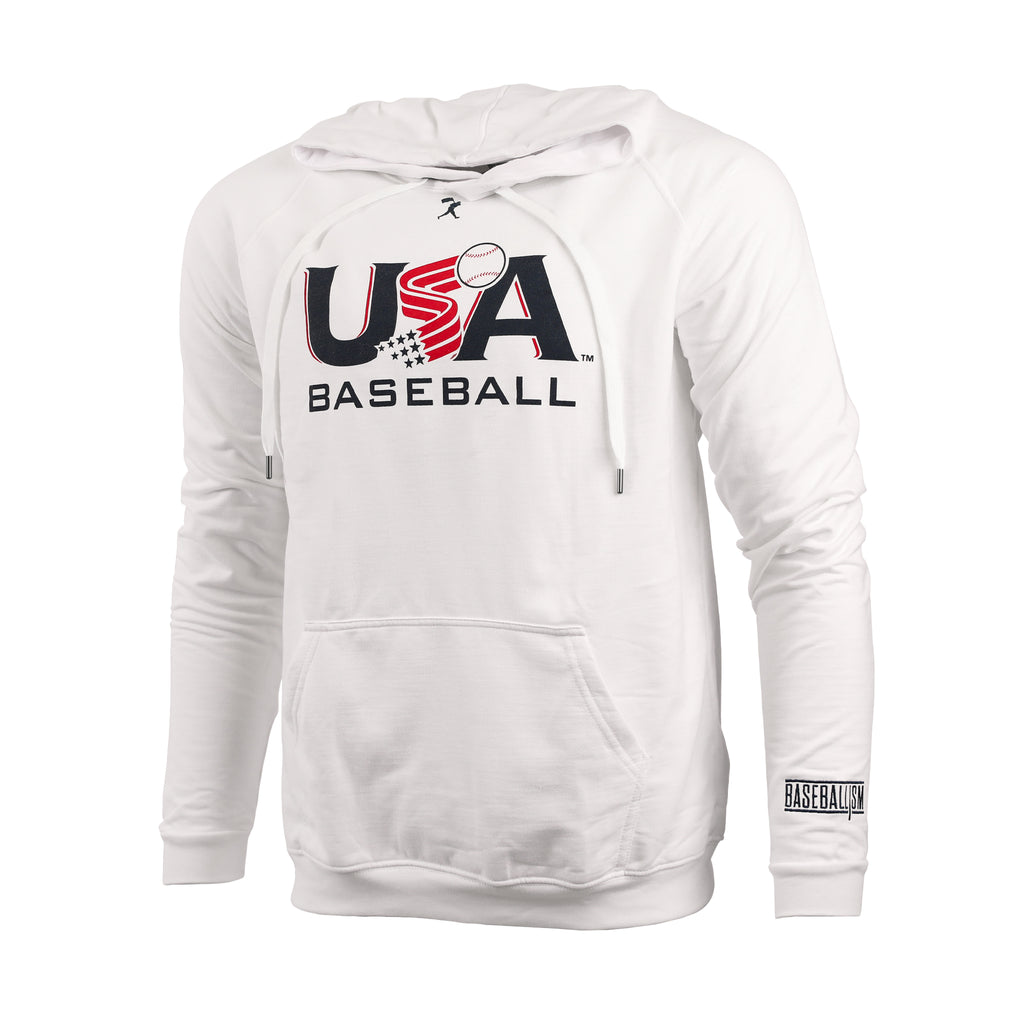 USA x Baseballism White Traditional Hoodie