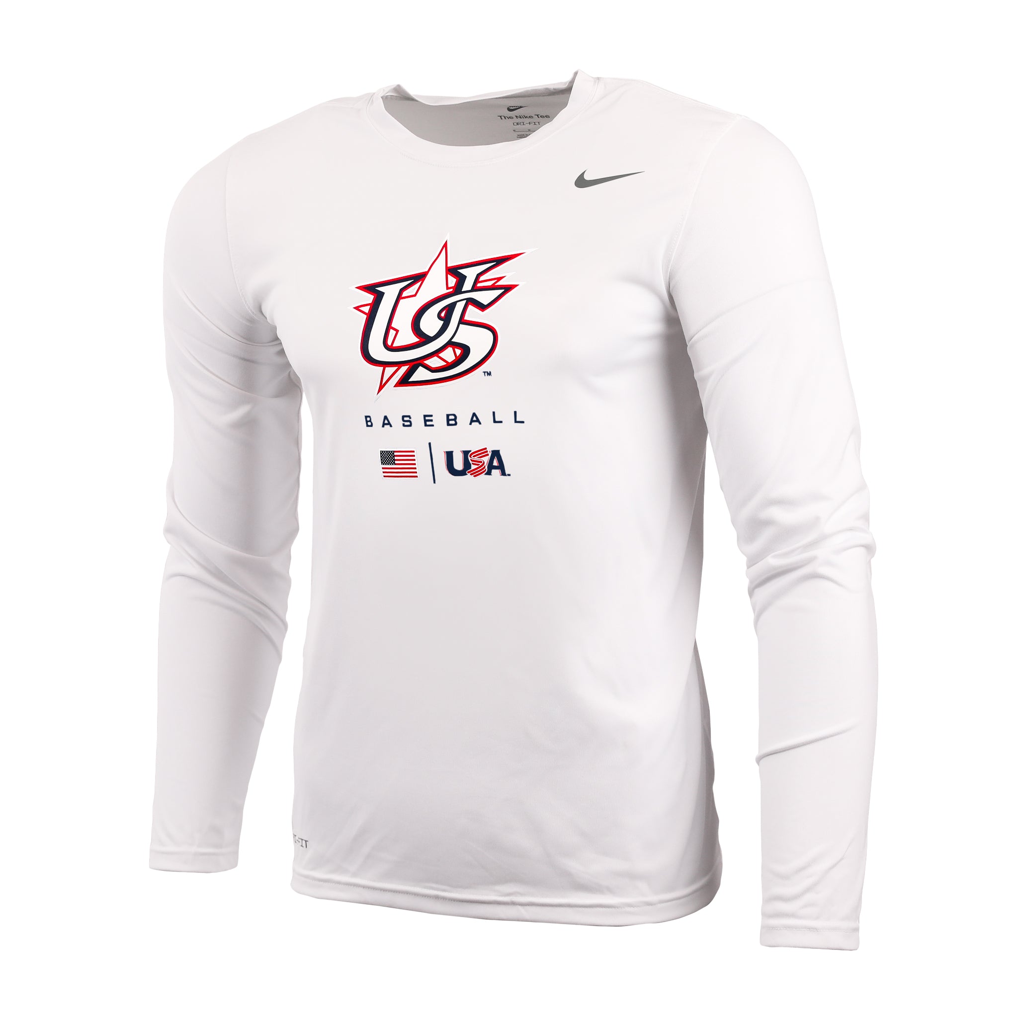 White Essential Logo Long Sleeve Legend Tee | USA Baseball Shop