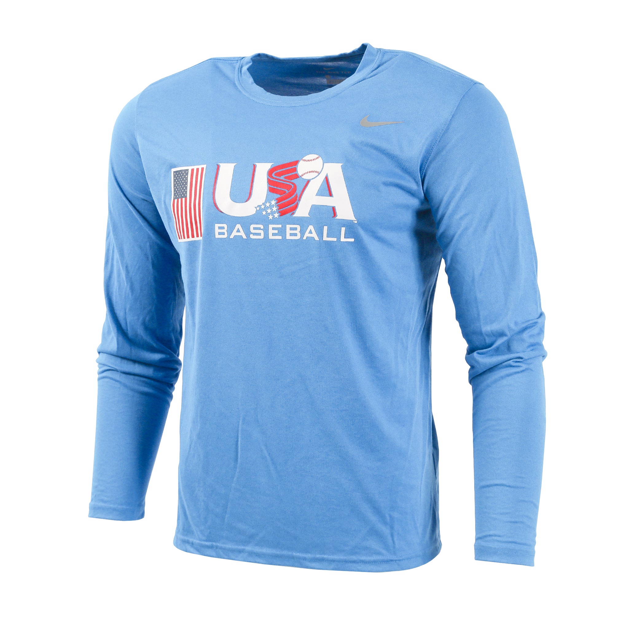 Shop Blue Light Sleeve Tee Legend Long Traditional USA Baseball | Flag